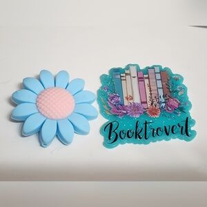 Flatback‎ Books Reading Beads Booktrovert Crafts Badge Keychain Magnet Hair